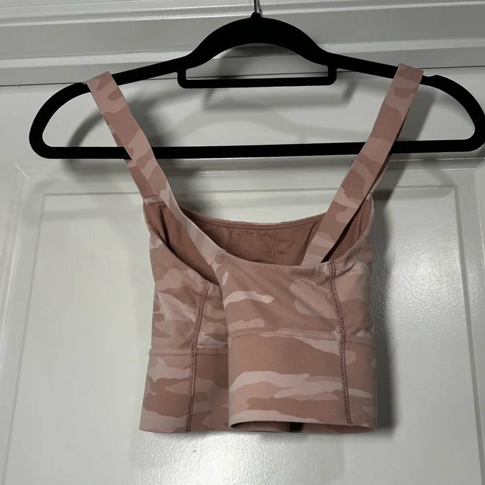 Athleta Warrior‎ Longline Bra Pink Camo